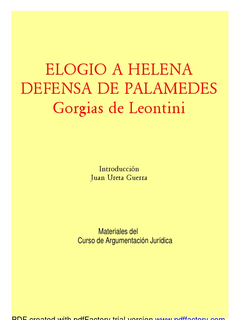 ELOGIO DE HELENA Gorgias 
