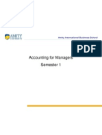 Accounting For Managers Semester 1: Amity International Business School