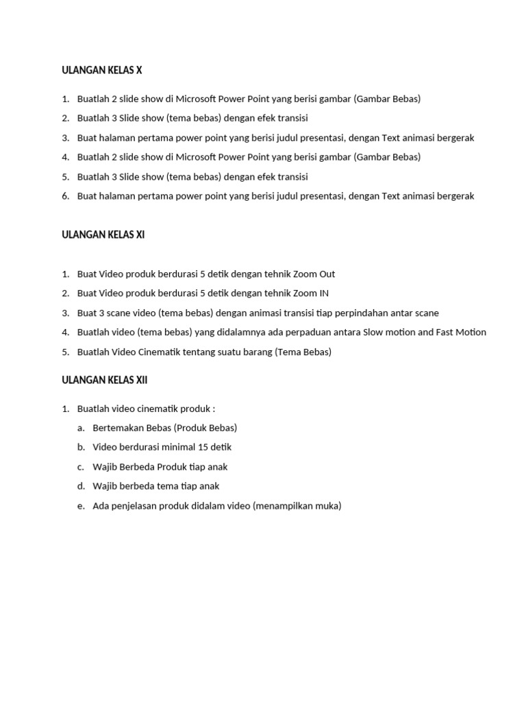 Ulangan Kreatif: PowerPoint & Video | PDF