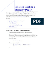 Guidelines On Writing A Philosophy Paper
