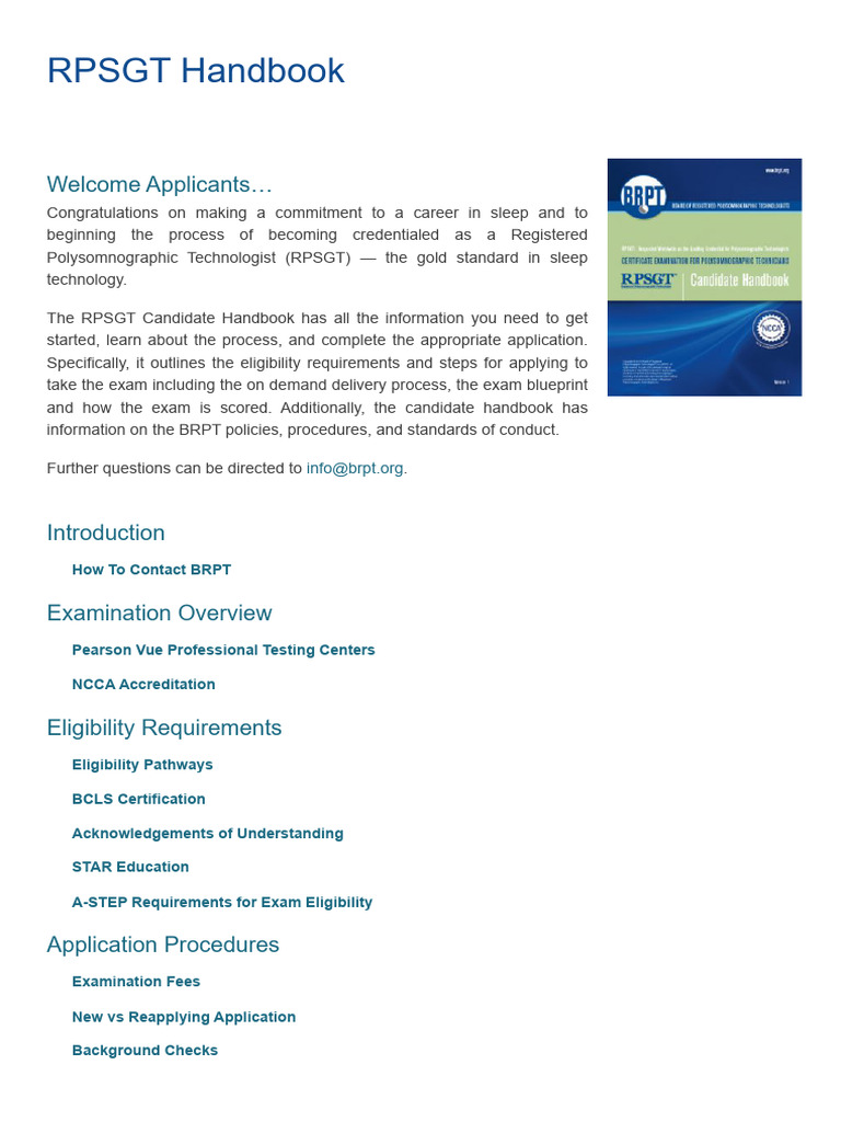 RPSGT Candidate Handbook Overview | PDF | Identity Document | Non ...