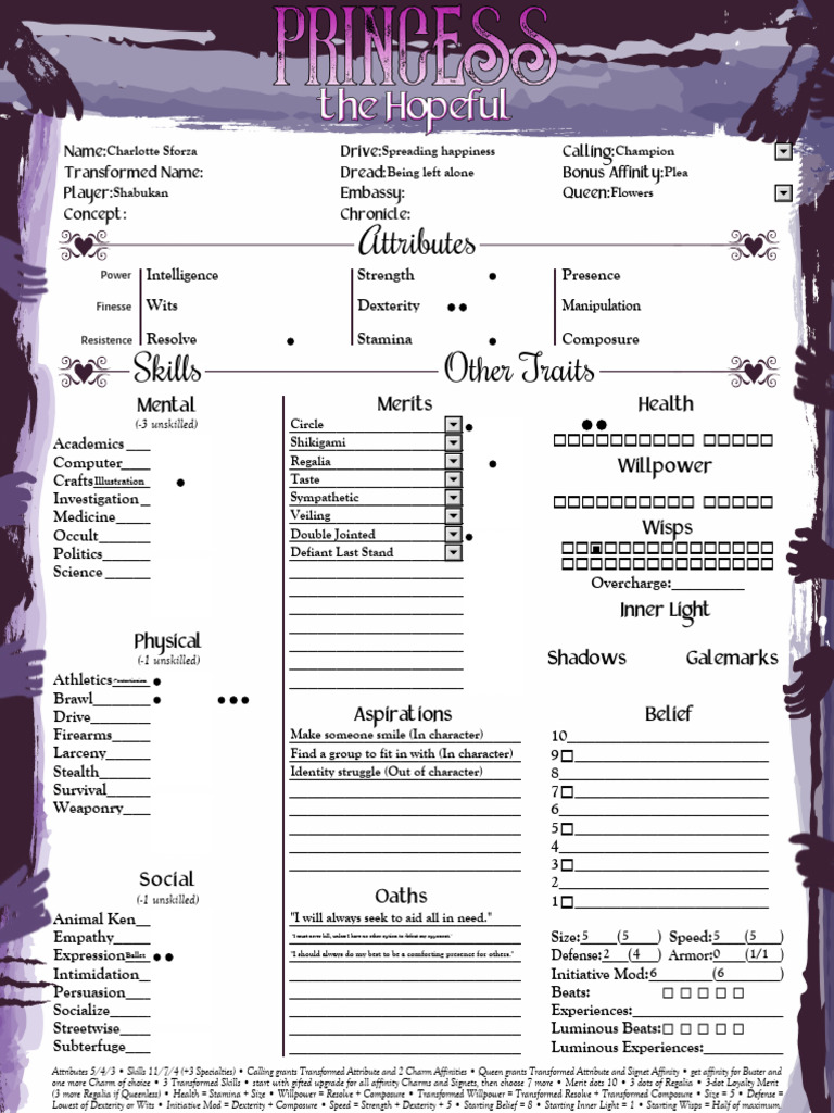Character Sheet for Role-Playing Game | PDF | Gaming