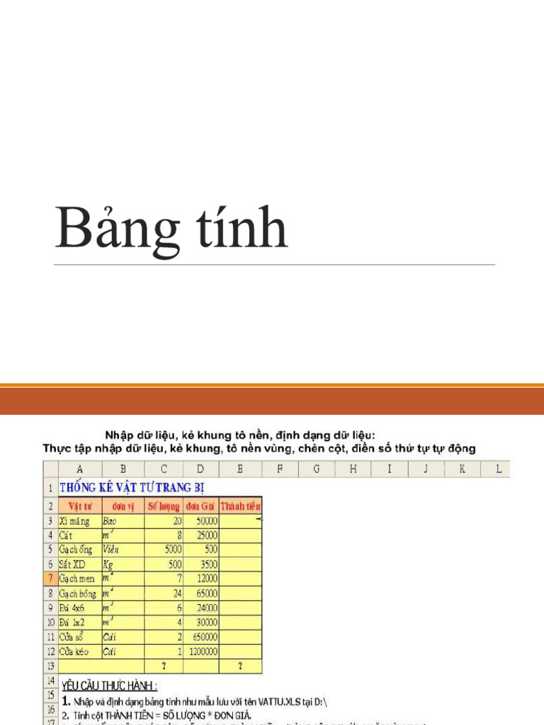 Excel - Bai Tap 1 | PDF