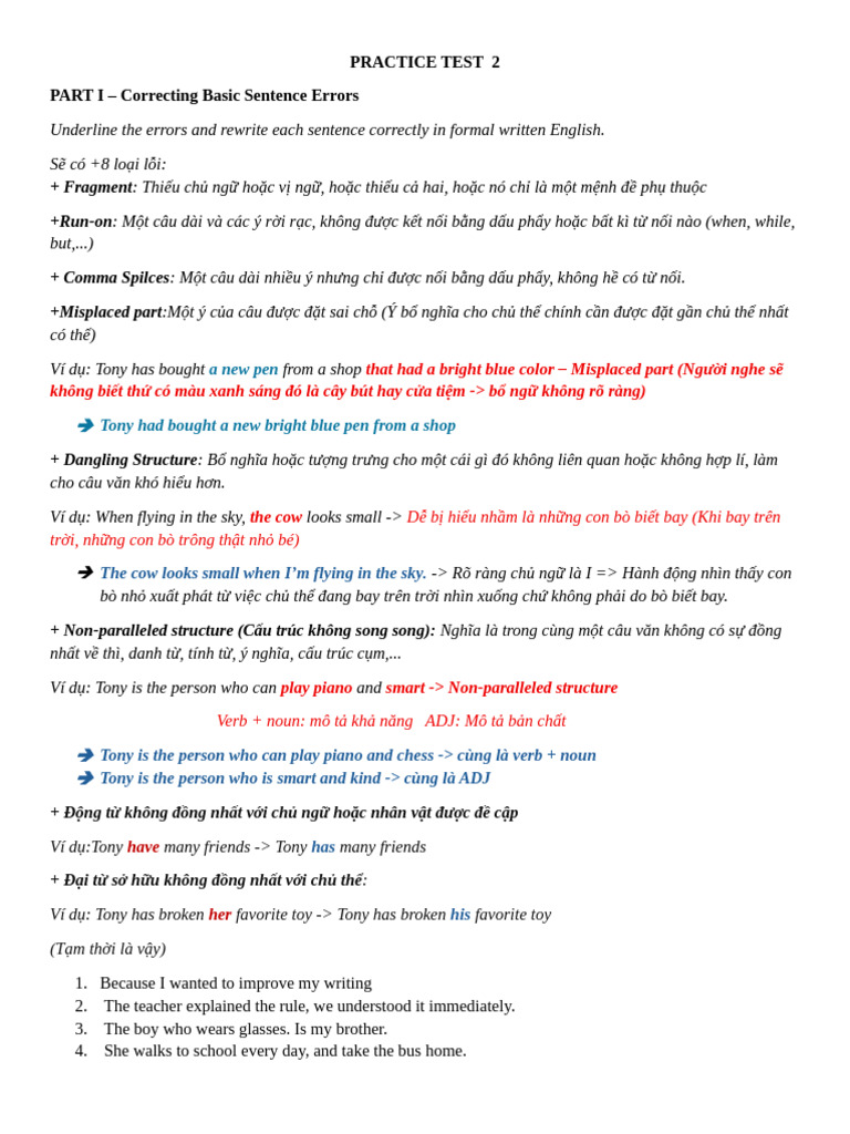 Sentence Correction and Revision Practice | PDF | Smartphone | Linguistics