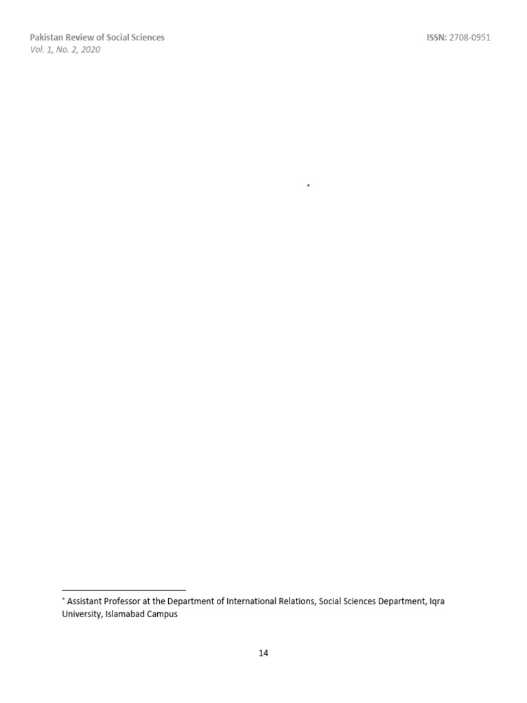 asadshah,+PRSS +Vol.+1+No.2-2020 PP+14-24 | PDF | Caliphate | Pakistan