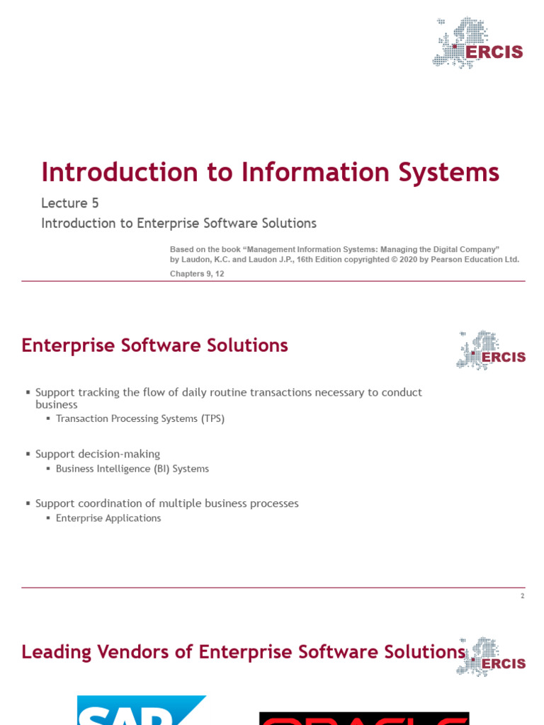Week2. L5. Introduction To Enterprise Software Solutions - HDD | PDF ...