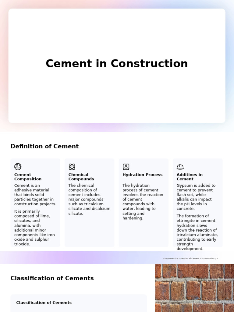 Cement Composition and Uses in Construction | PDF | Cement | Concrete