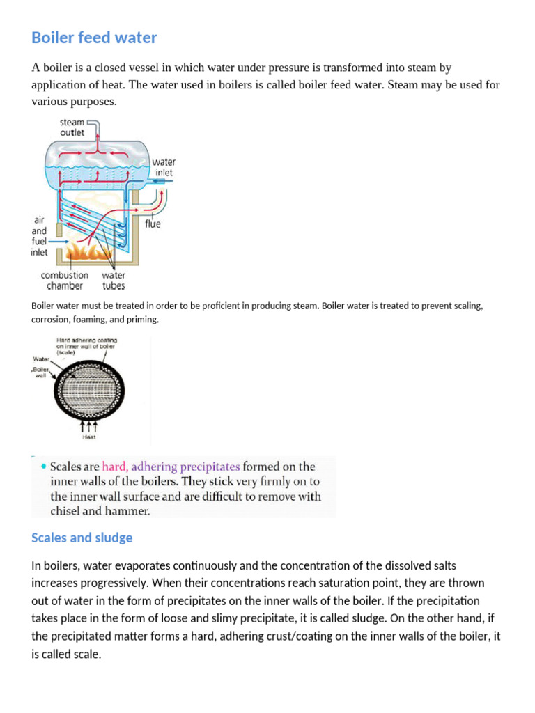 Boiler Feed Water Treatment Guide | PDF | Sodium Hydroxide | Chemical ...