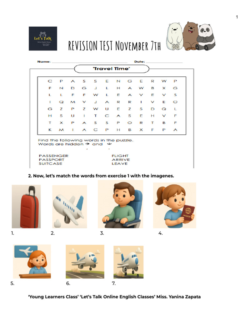 Marti Revision Test November 7th | PDF | Language Mechanics | Grammar
