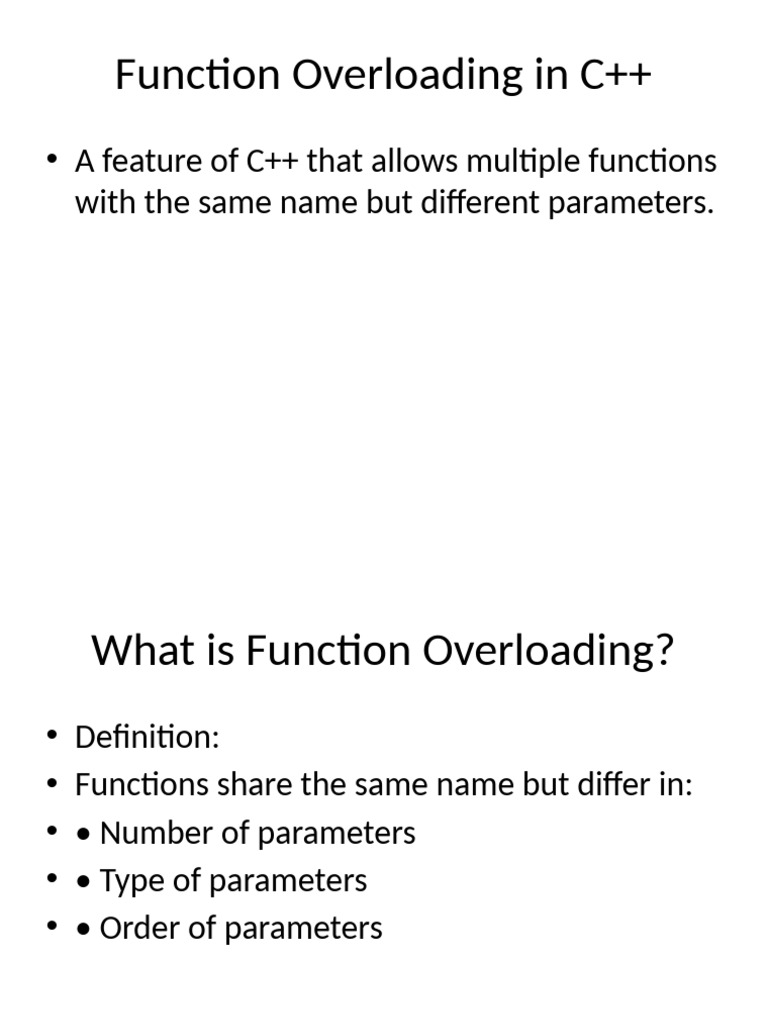Function Overloading in C++ Explained | PDF