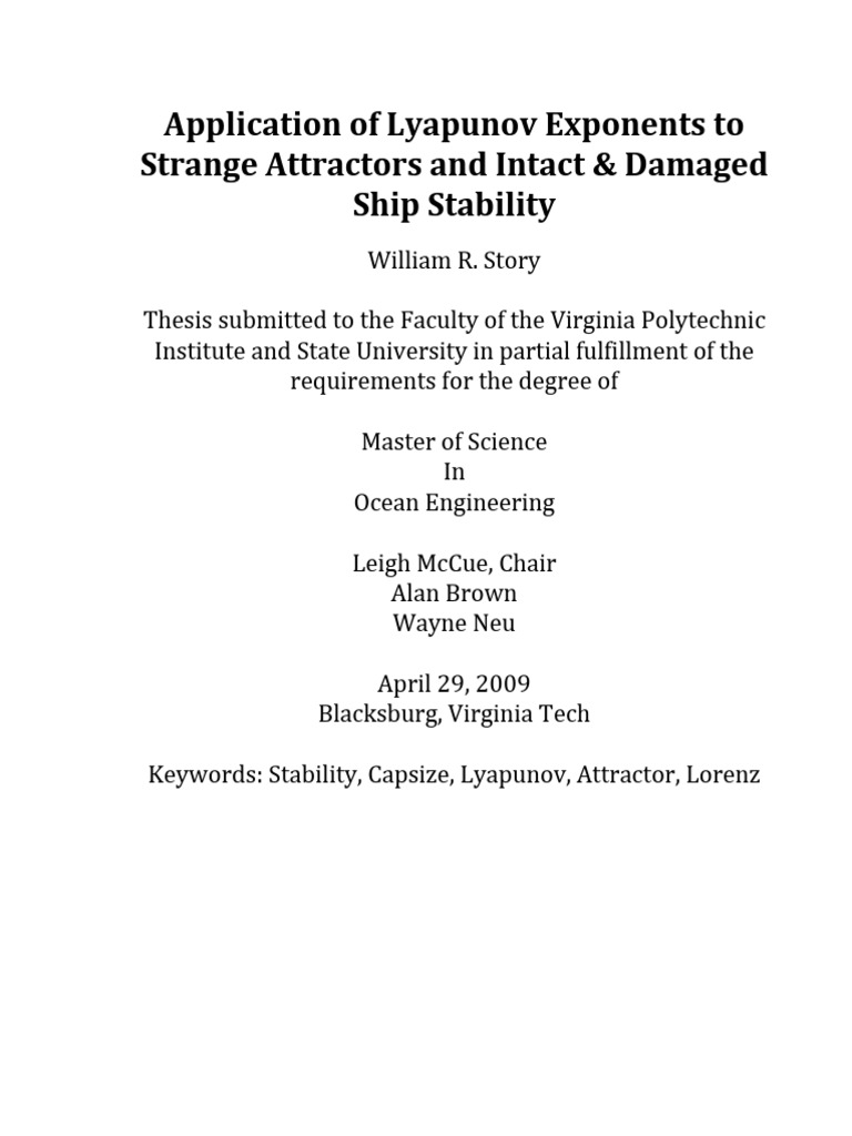 Application of Lyapunov Exponents | PDF | Chaos Theory | Applied ...