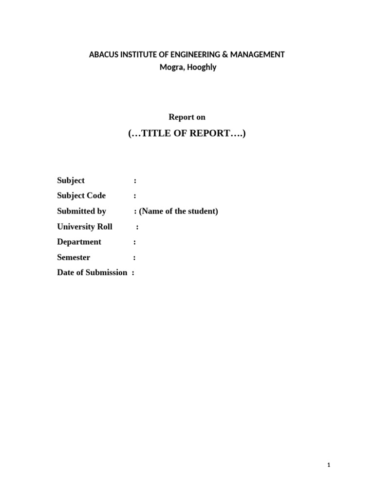 Report Format | PDF