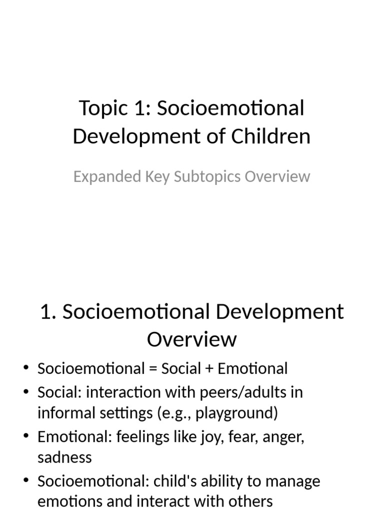 Child Socioemotional Development Guide | PDF | Attachment Theory | Self ...
