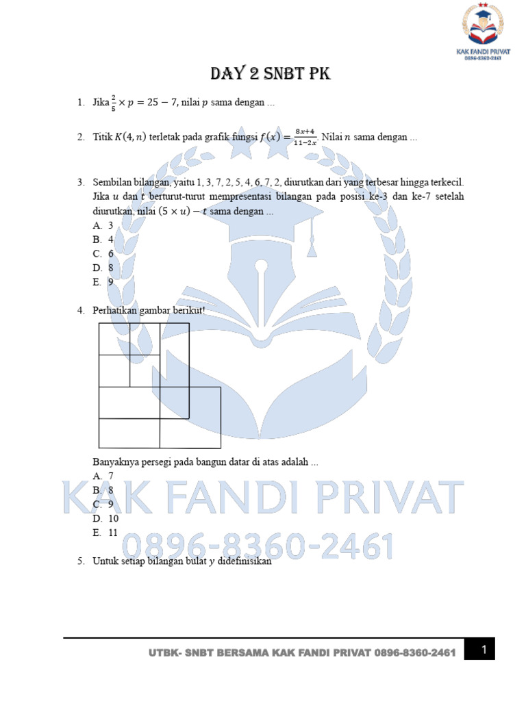 SNBT Day 2 PK-1 | PDF