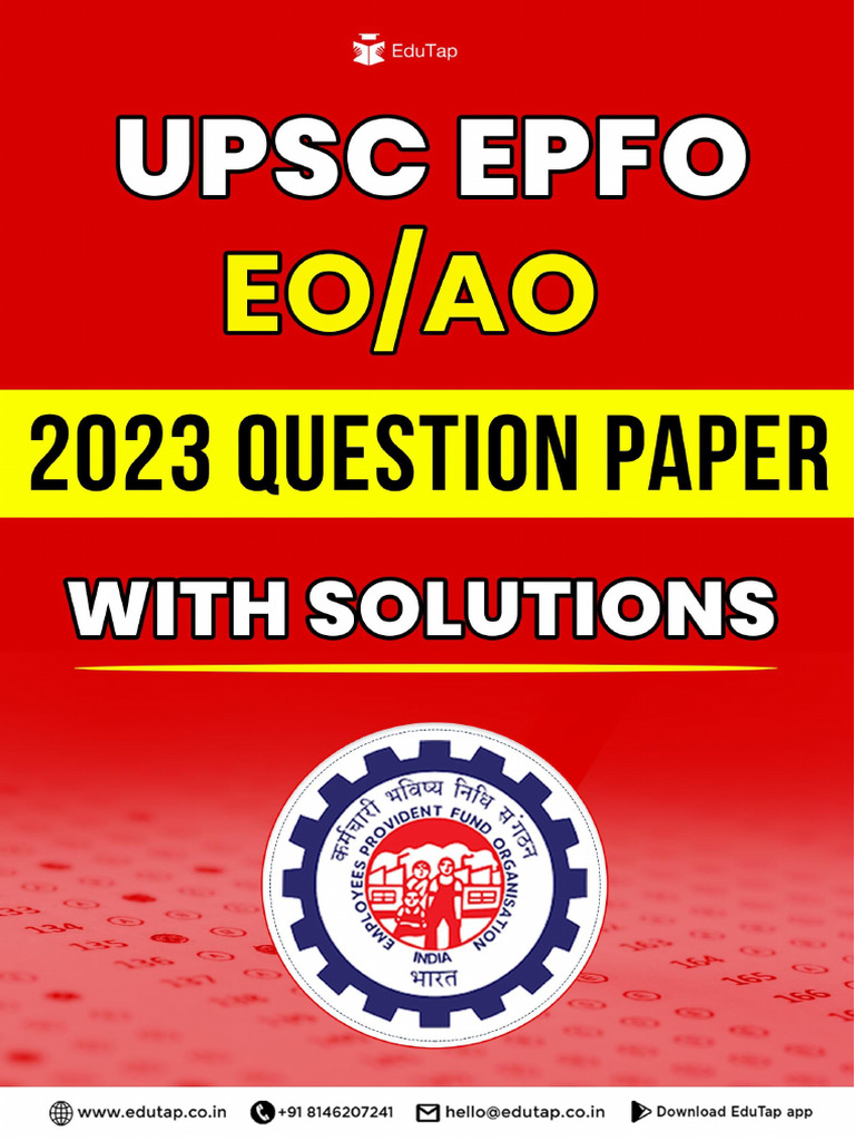 1 UPSC EPFO EOAO 2023 Question Paper With Solutions 1 | PDF ...