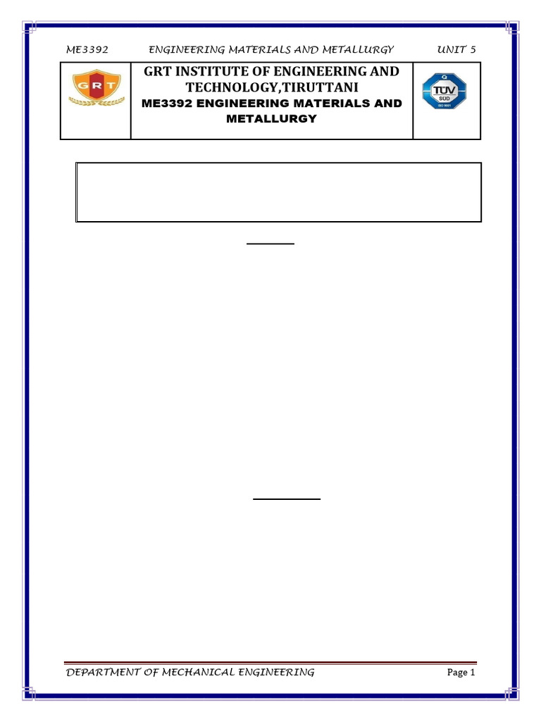 Unit 5 | PDF | Fracture | Hardness