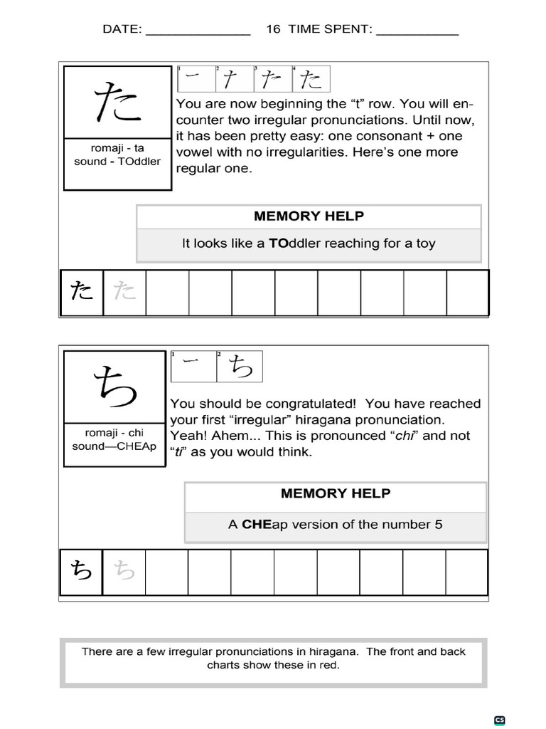 Hiragana booklet pdf