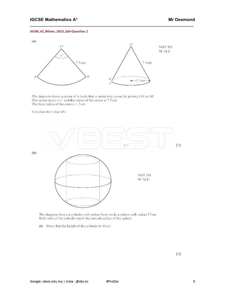 IGCSE 0580 PYQ Mensuration P4 2 | PDF