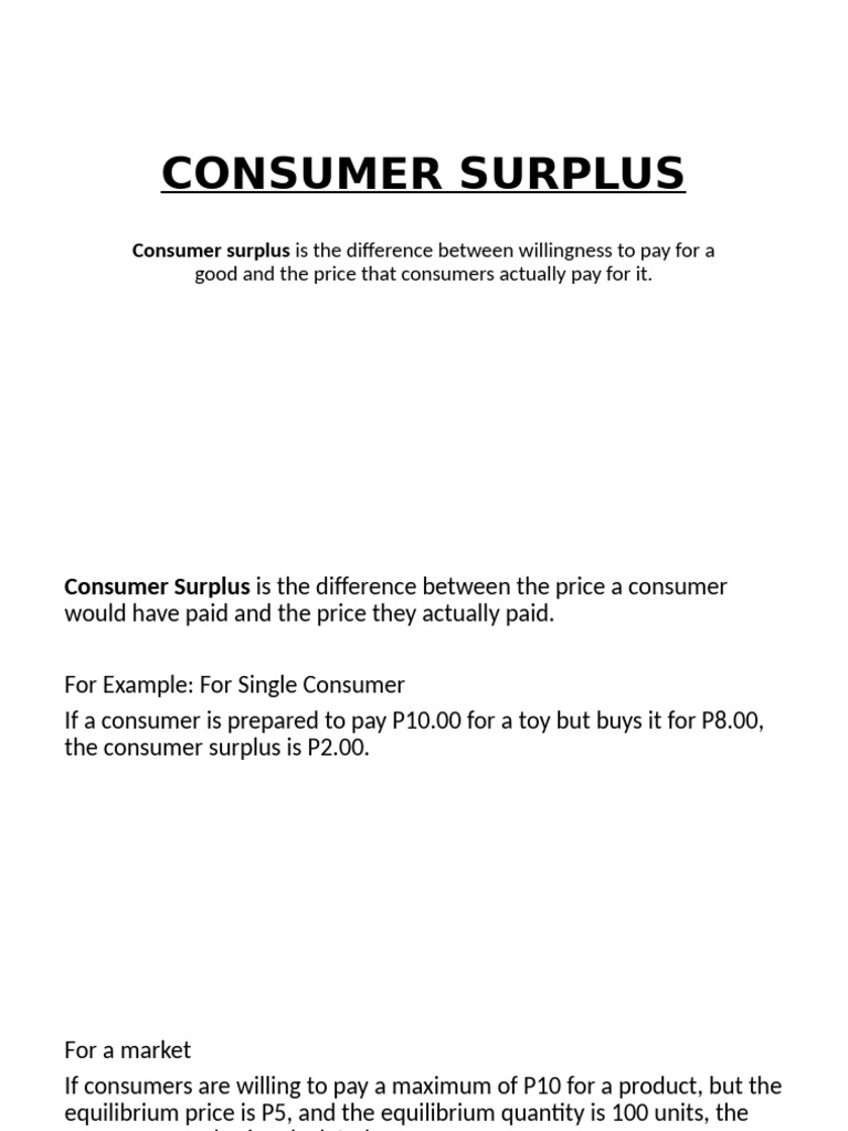 Understanding Consumer Surplus and Budget Constraints | PDF | Economic ...