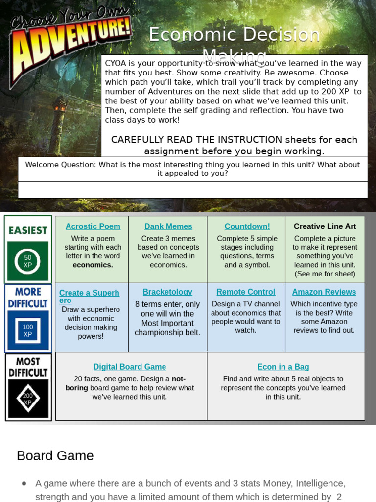 Creative Economics Project Guide | PDF