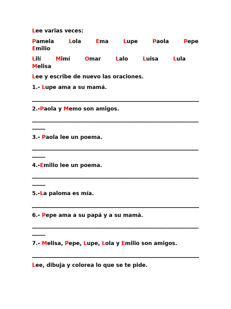 Actividades de Lectura y Escritura Infantil | PDF