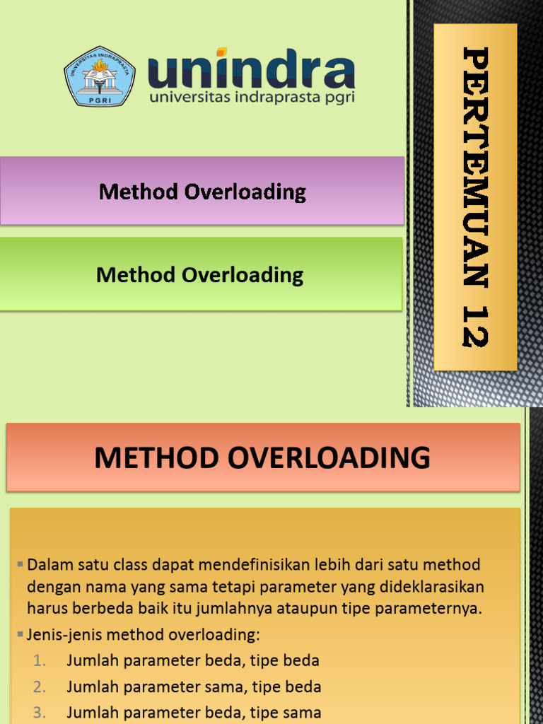 Panduan Lengkap Method Overloading | PDF