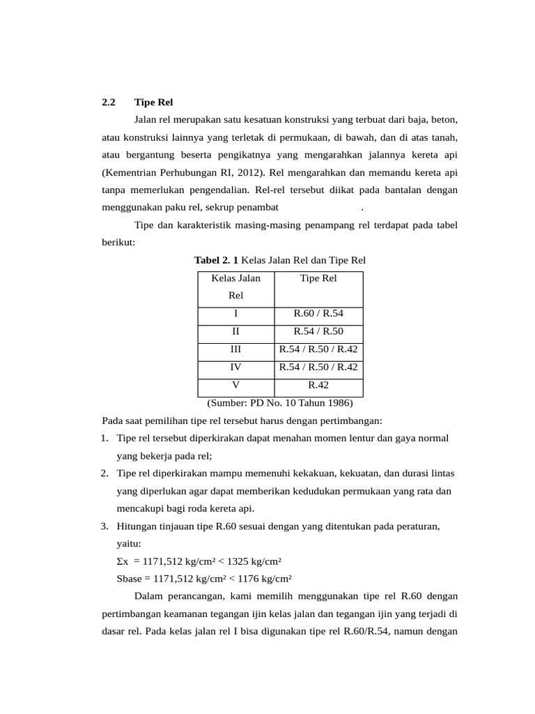 Tipe dan Karakteristik Rel Kereta Api | PDF