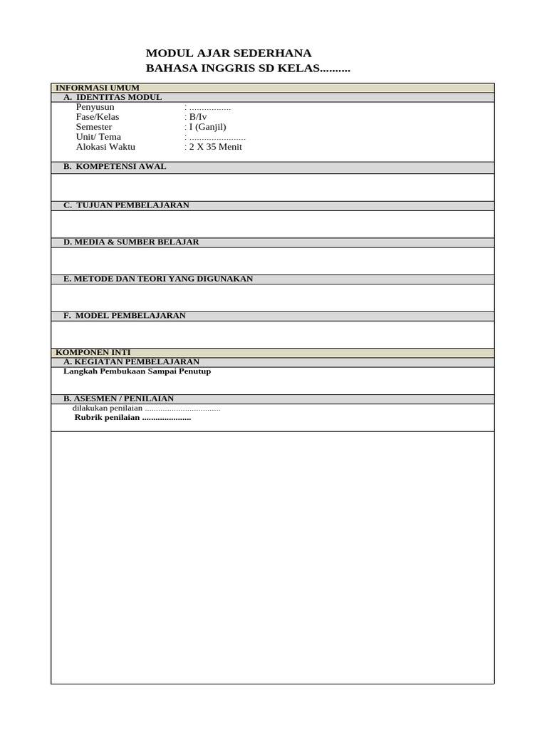Template Modul | PDF