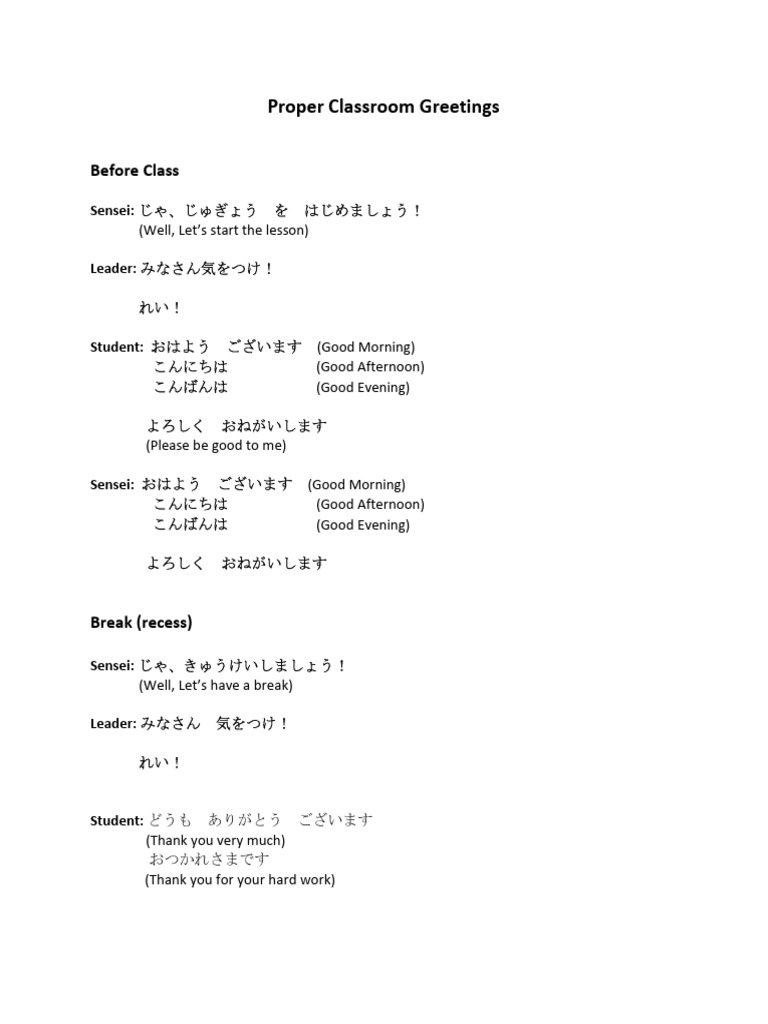 Online Class Proper Greetings | PDF