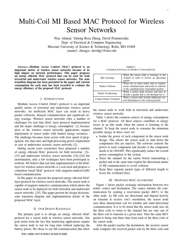 Energy Efficient MAC Protocol for WSN | PDF | Computer Network ...