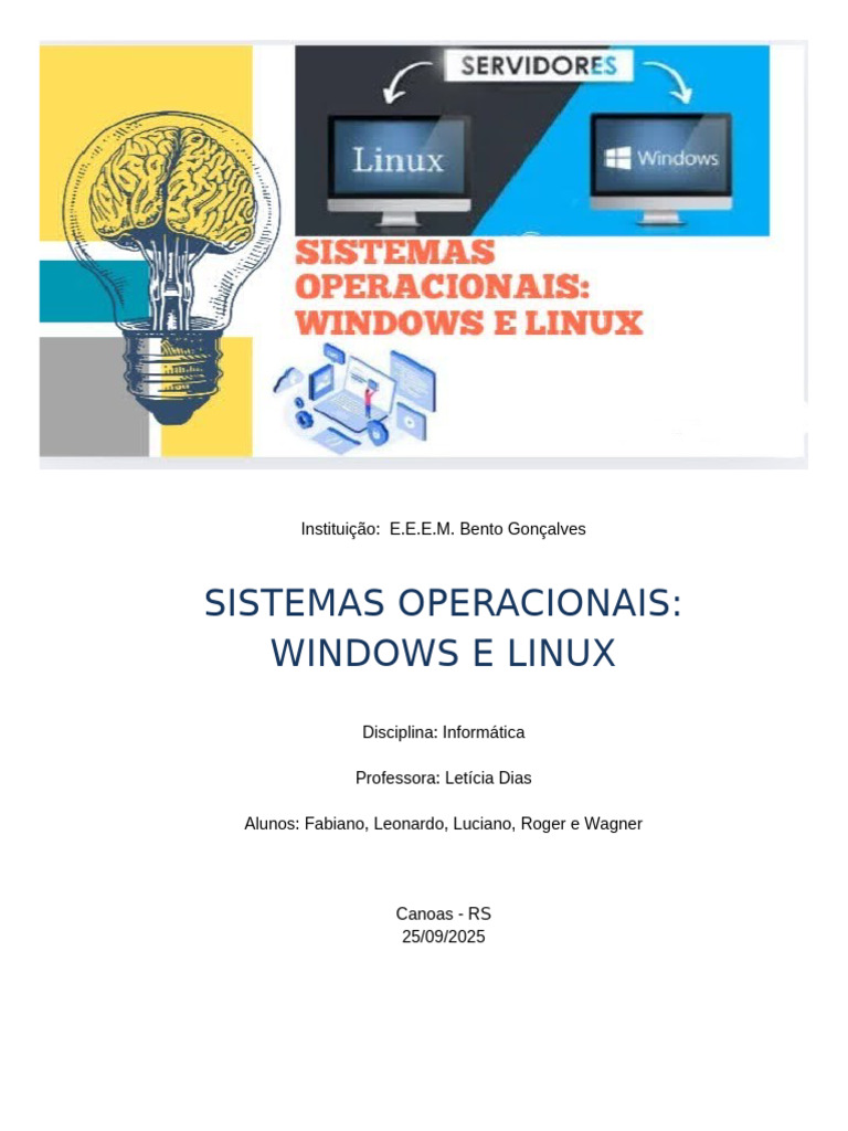 Comparativo entre Windows e Linux | PDF | Microsoft Windows ...