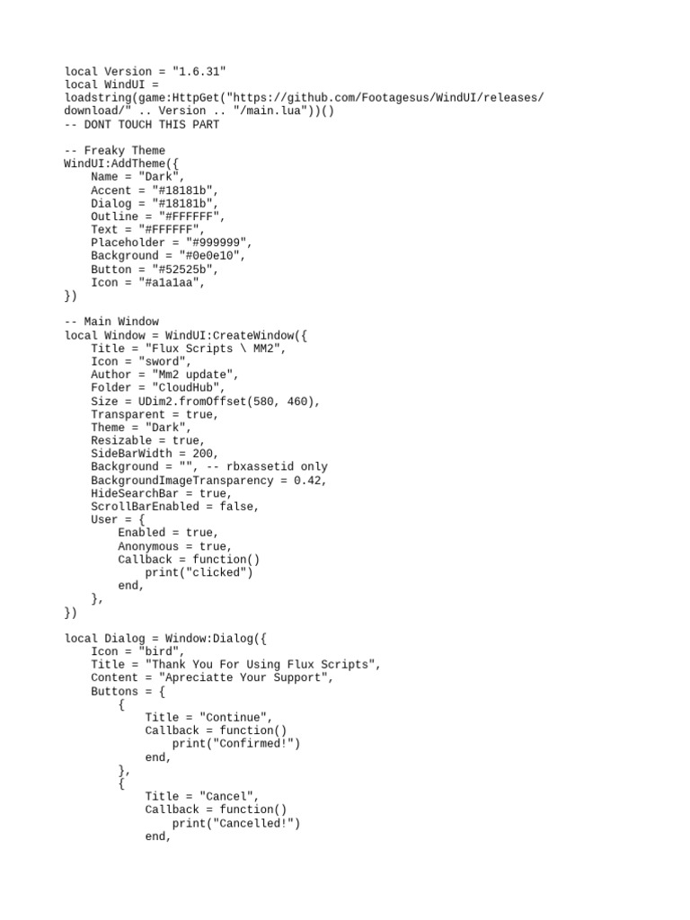 MM2 Flux Scripts UI and Features | PDF | Button (Computing) | Software