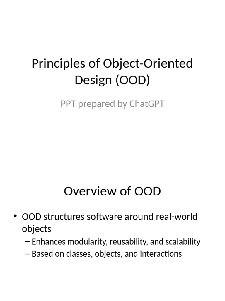 Principles of OOD | PDF