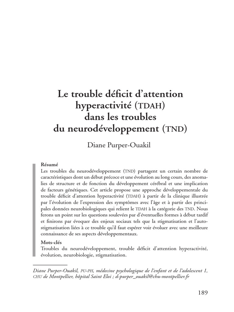TDAH et troubles du neurodéveloppement | PDF | Trouble mental | DSM-5