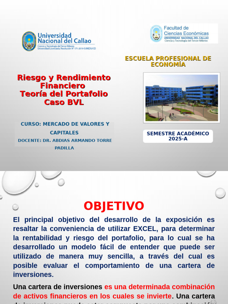 Riesgo y Rendimiento | PDF | Portafolio (Finanzas) | Inversiones