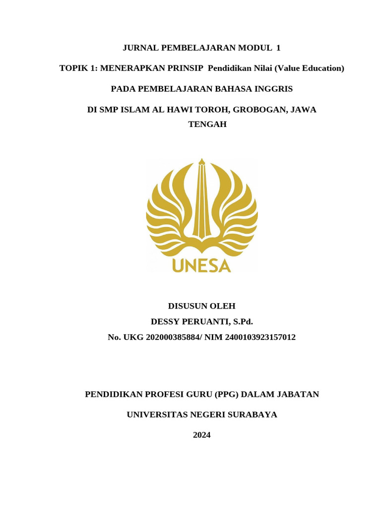 JURNAL PEMBELAJARAN MODUL 1 | PDF