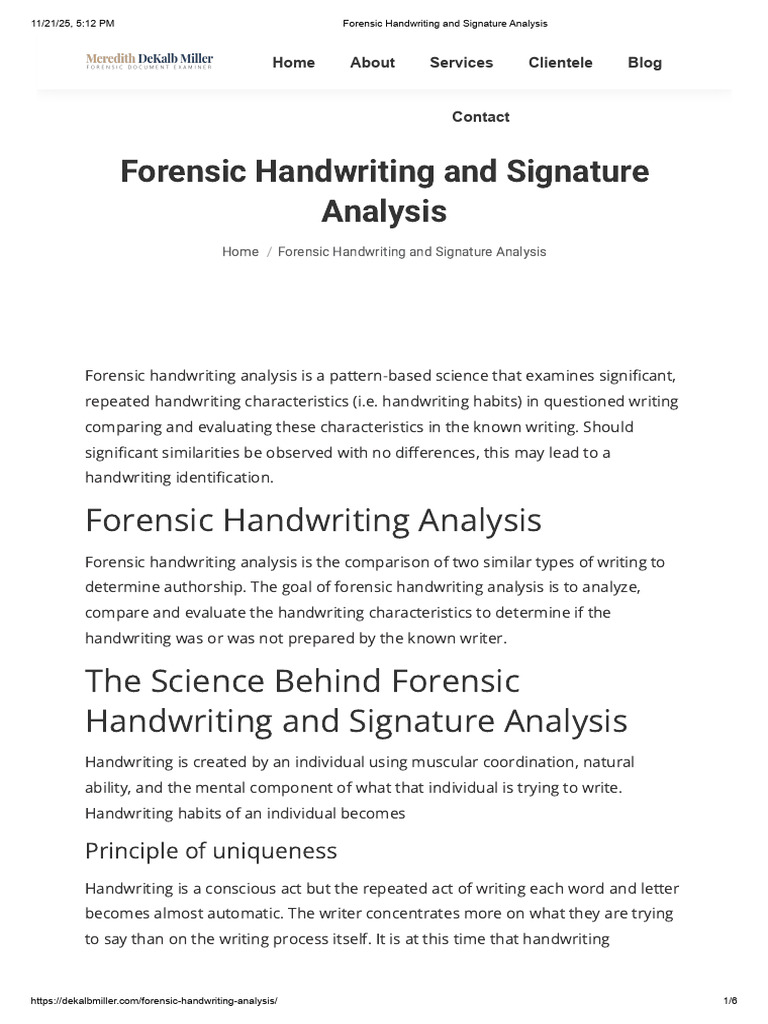 Forensic Handwriting Analysis Guide | PDF | Forensic Science
