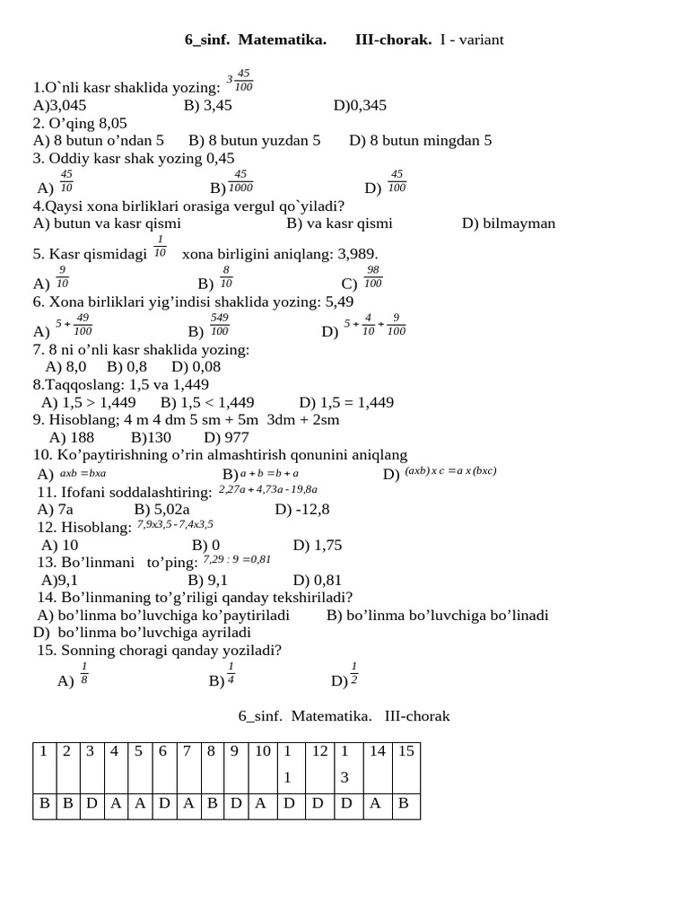 6-sinf-matematika-test-pdf