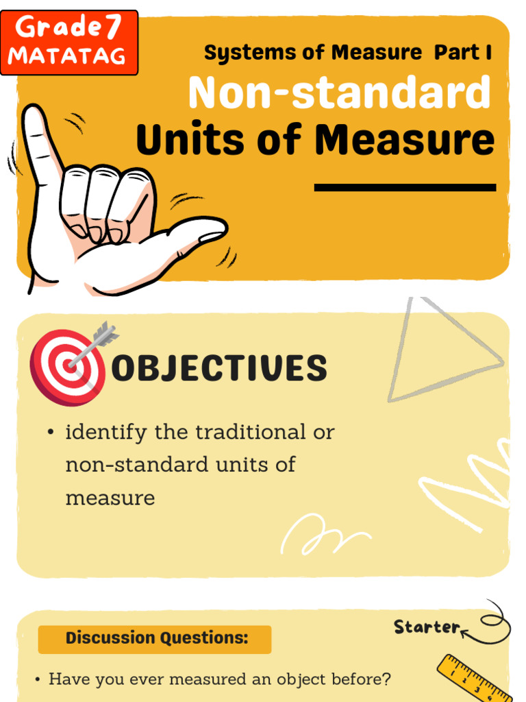 Non-Standard Units of Measurement Guide | PDF | Measurement | Units Of ...