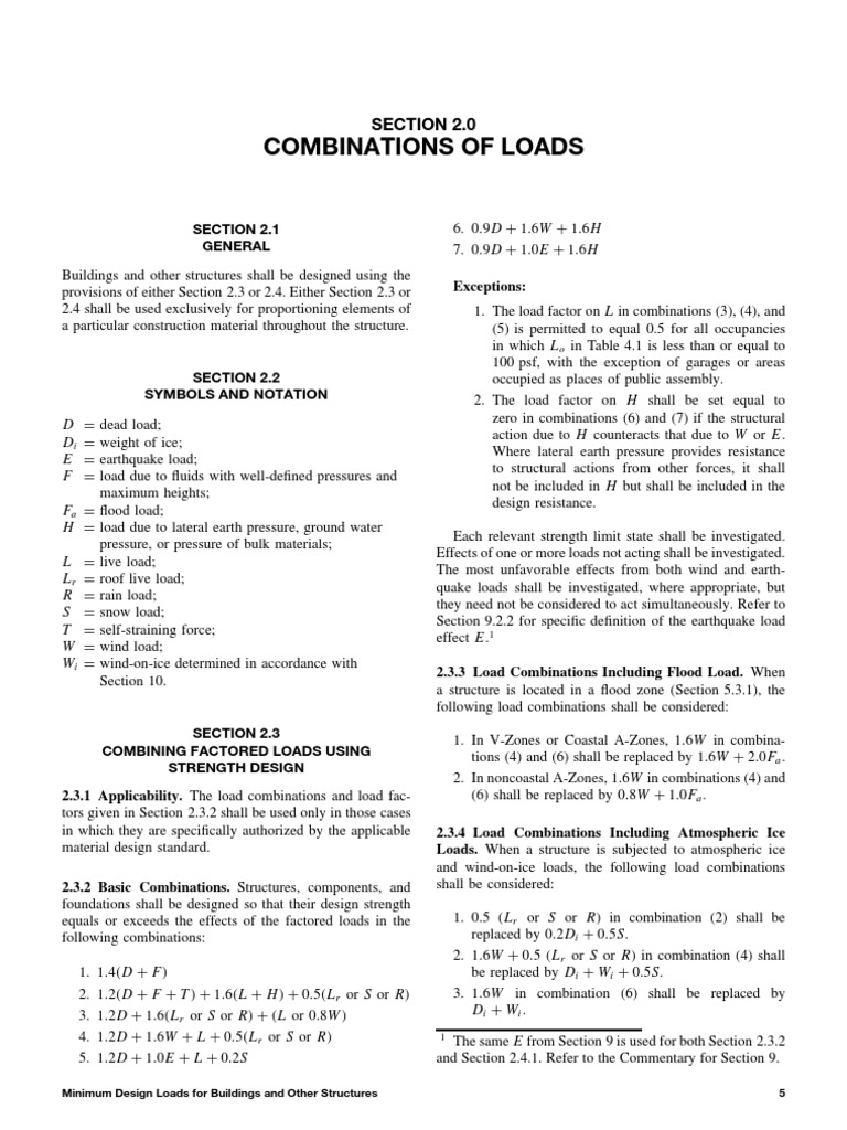 ASCE 7 02 Load Combinations S02 Structural Load Building Engineering