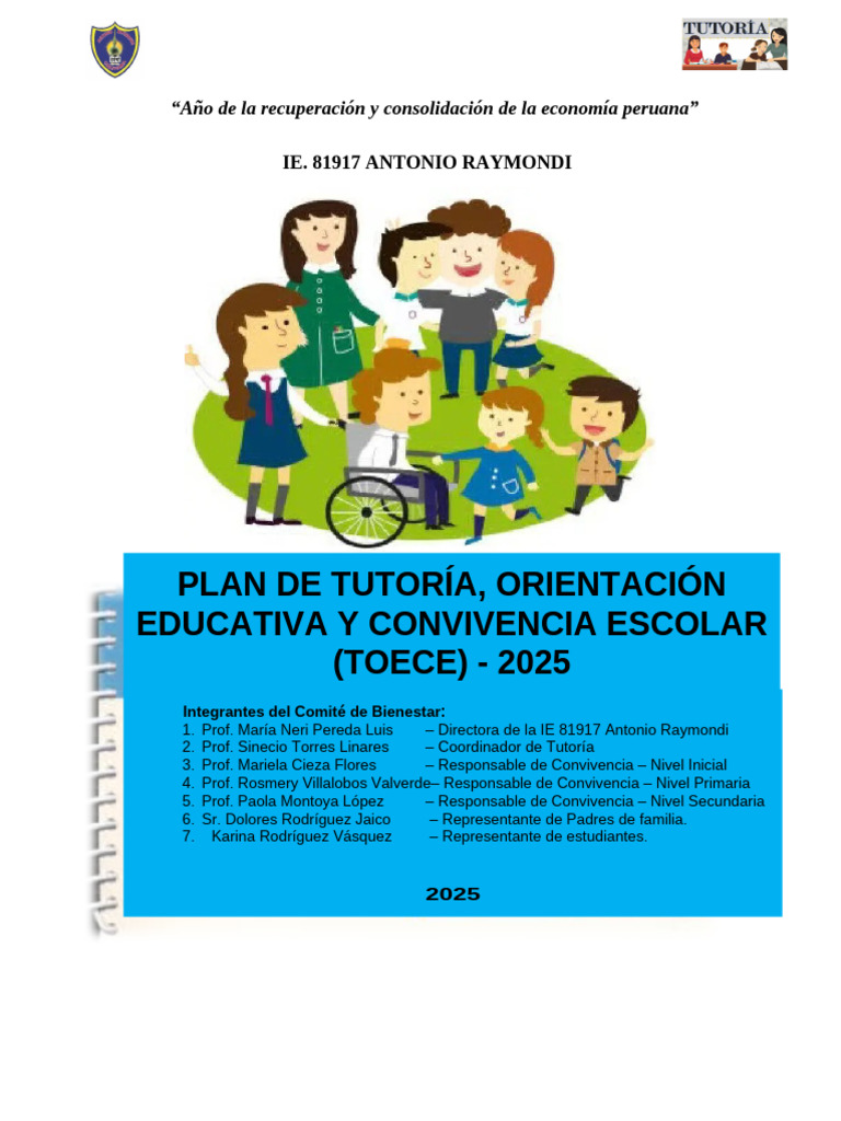 Plan de Tutoría y Convivencia Escolar 2025 | PDF | Sexualidad de ...