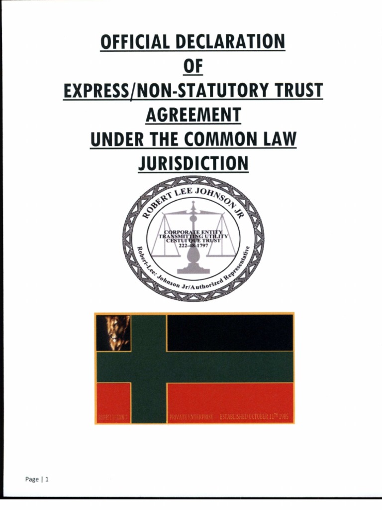 offical-declaration-of-express-non-statutory-trust-agree-under-common