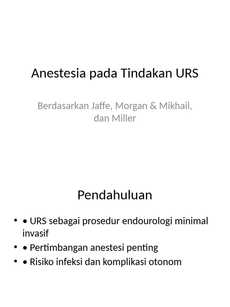 PPT Anestesia URS Lengkap | PDF