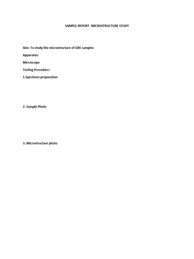 Microstructue Sample Report | PDF