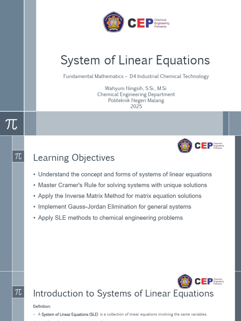 System of Linear Equations (Sle) | PDF | System Of Linear Equations ...