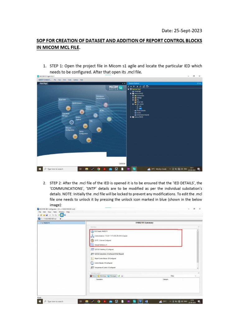 SOP for Micom MCL File Configuration | PDF | Ip Address | System Software