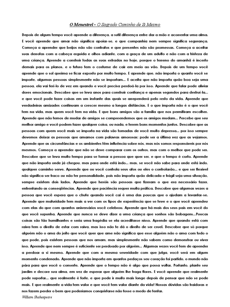 O Menestrel Tempo Amor
