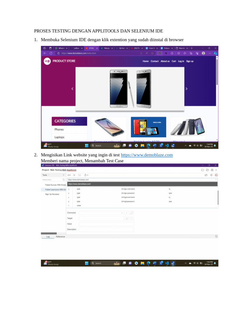 Proses Testing Dengan Applitools Dan Selenium Ide | PDF