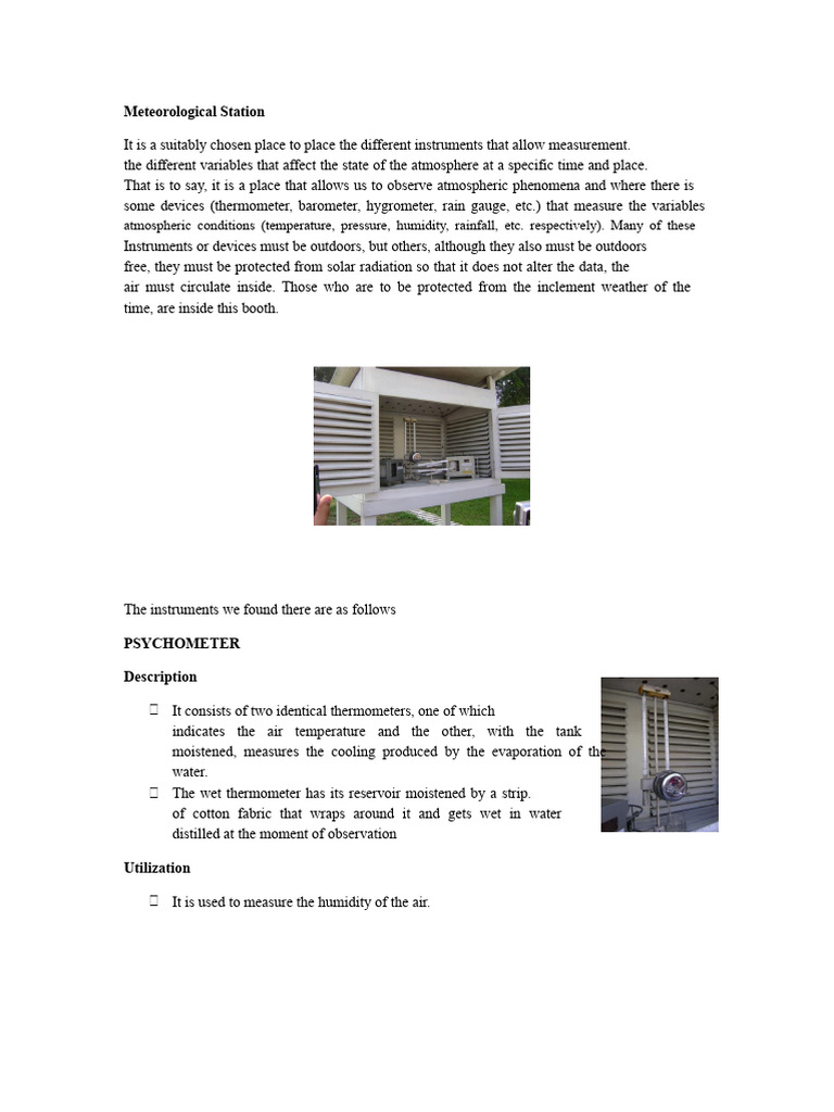 Meteorological Station | PDF | Meteorology | Atmospheric Sciences