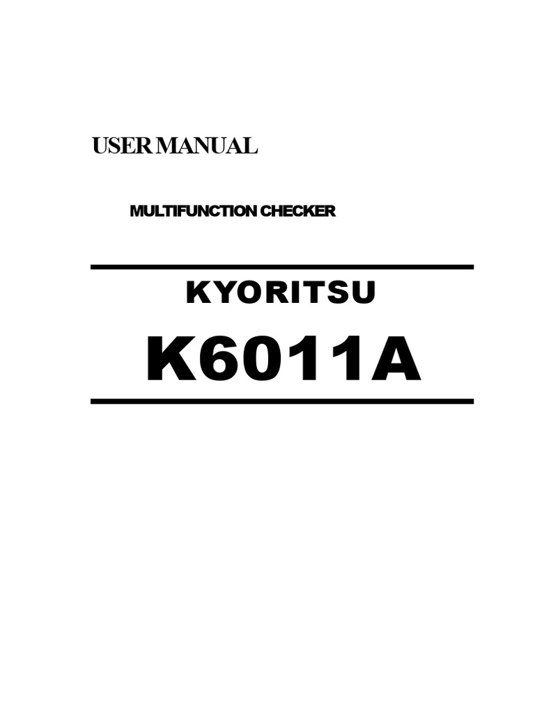 Kyoritsu Manual | PDF | Capacitor | Insulator (Electricity)
